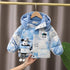 Boys winter velvet hooded cotton-padded jacket coat